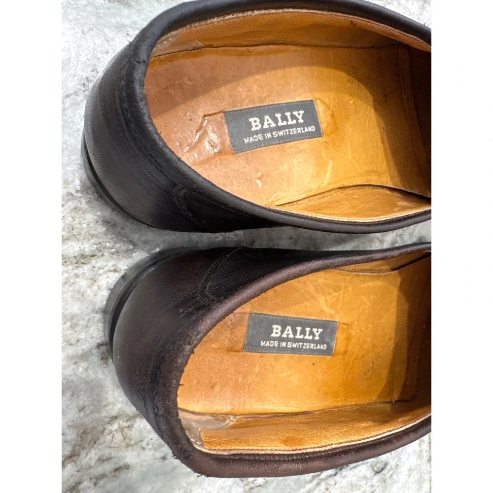 Men's dark brown leather tassel loafers by Bally‎ of Switzerland buttery leather